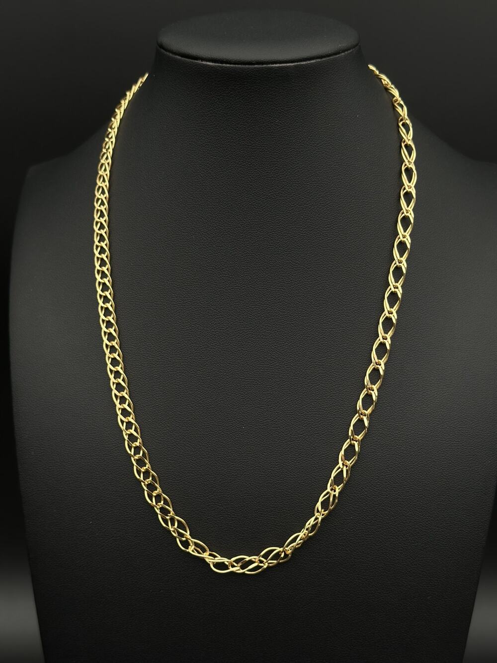 925 Sterling Silver Gold Vermeil Double Curb Chain Necklace, 20"